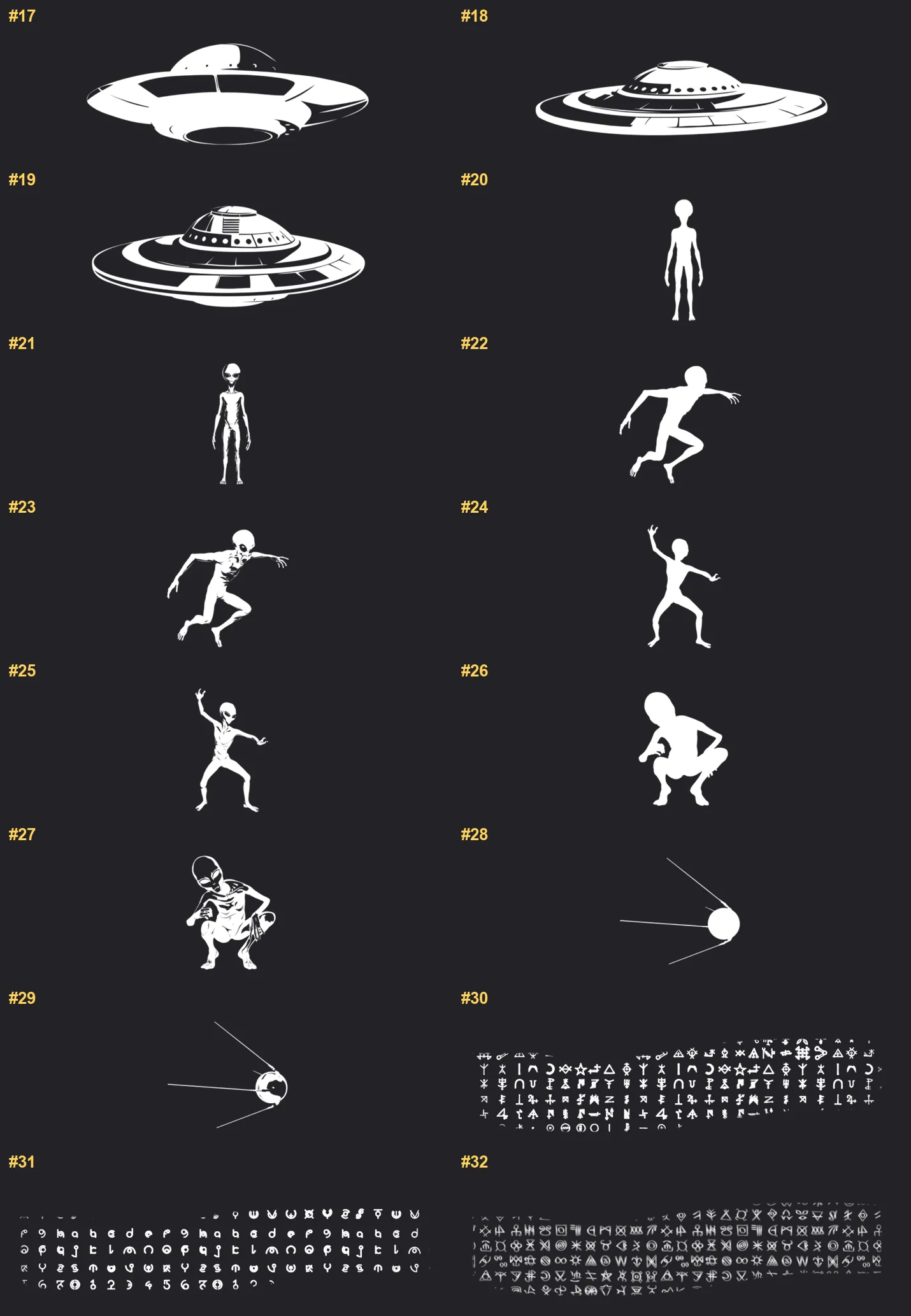 Galactic Procreate brushes overview sheet 2