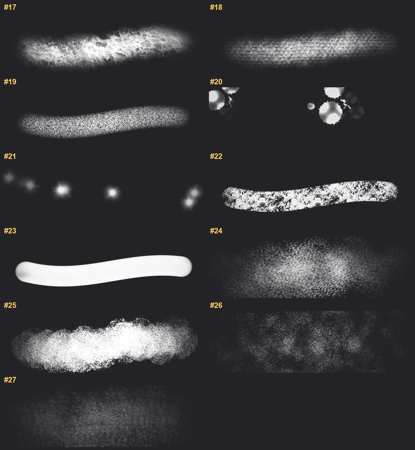 Golden Glow Kit Procreate brushes overview sheet 2