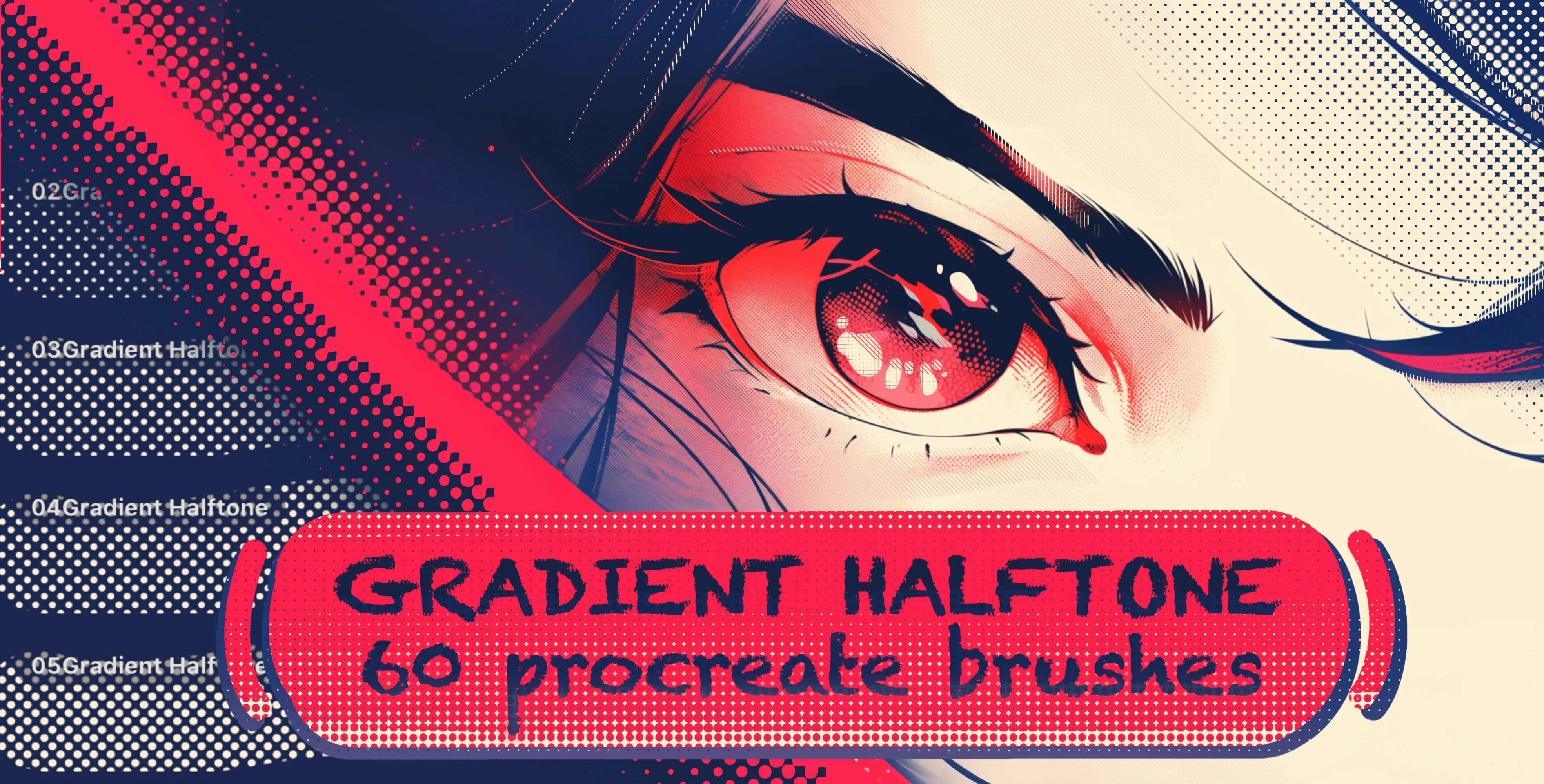 Gradient Halftone Procreate brush collection
