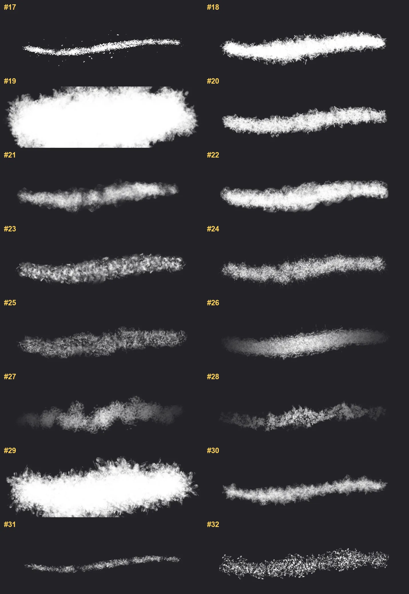 Grain Spray Procreate brushes overview sheet 2