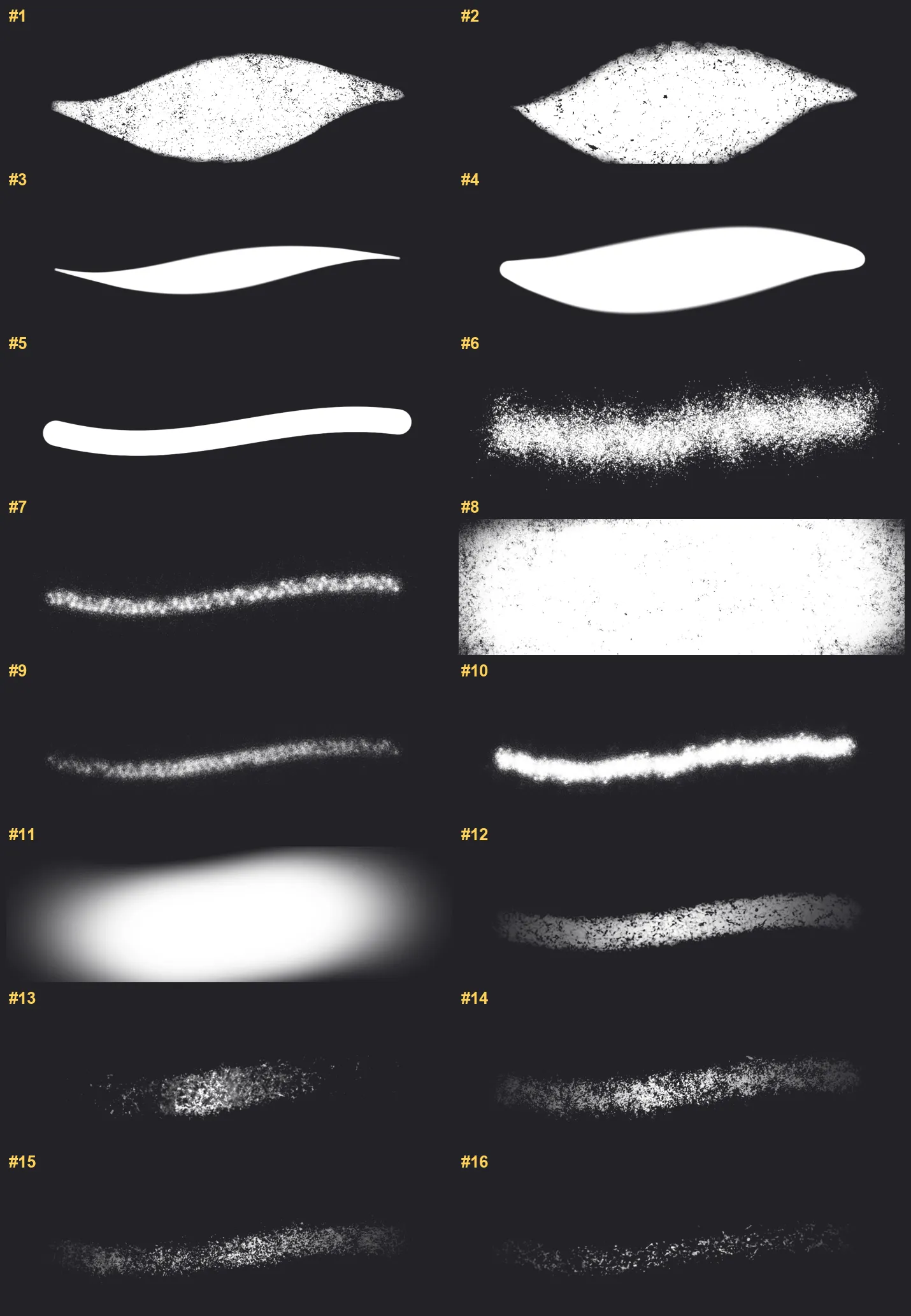 Graphic Procreate brushes overview sheet 1