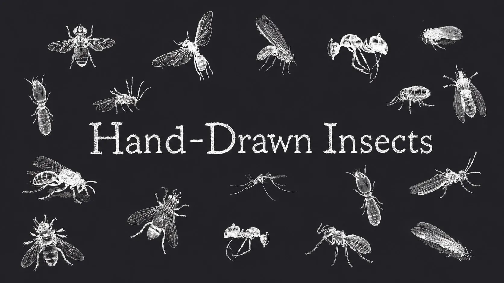 Hand-Drawn Insects Procreate brush set — 67 brushes, animal & tattoo