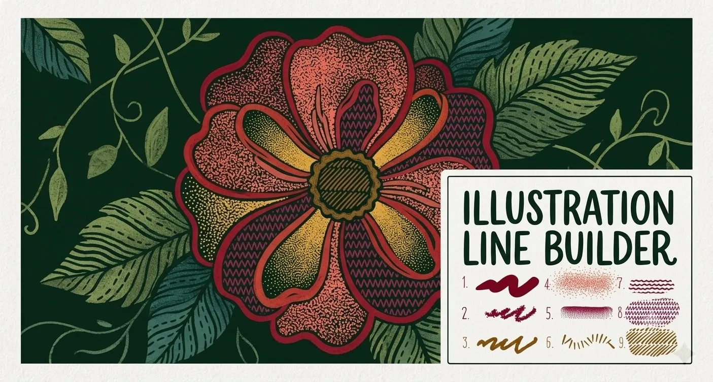 Illustration Line Builder Procreate brush set — 37 brushes, liners & texture
