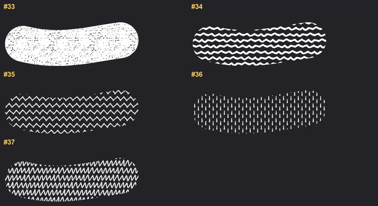Illustration Line Builder Procreate brushes overview sheet 3