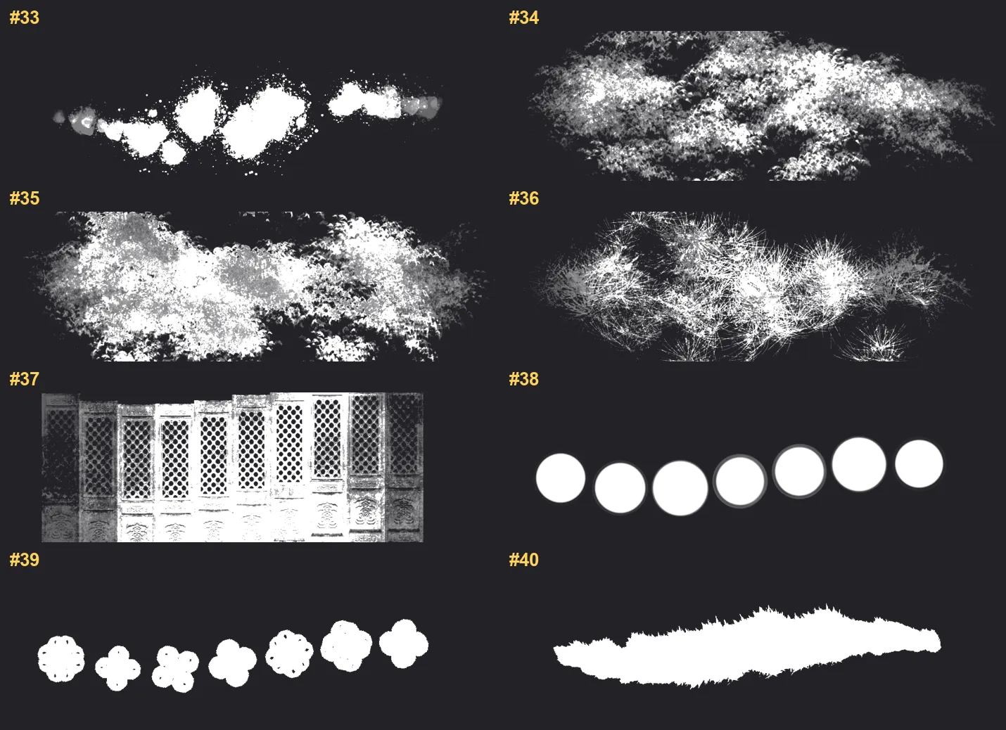 Ink Flow Procreate brushes overview sheet 3