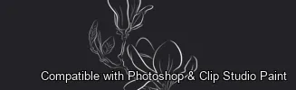 Magnolia Bloom brush 3 of 60 — Photoshop & Clip Studio Paint .abr preview