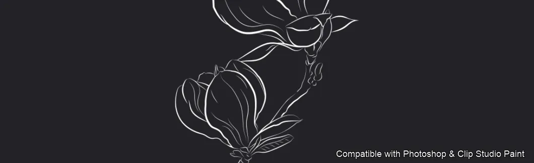 Magnolia Bloom brush 4 of 60 — Photoshop & Clip Studio Paint .abr preview