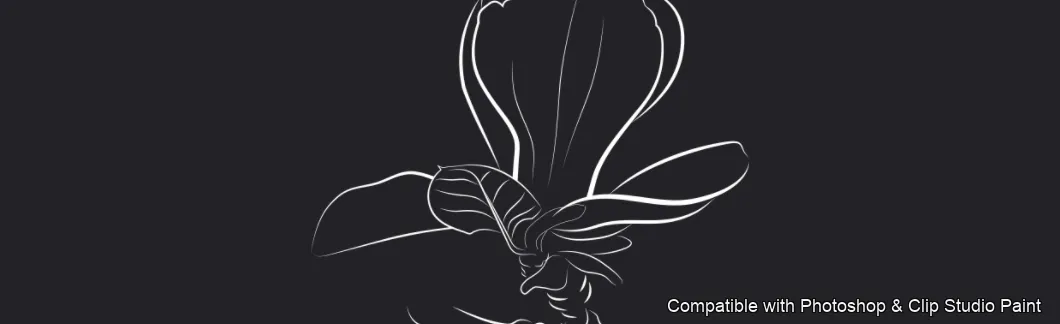 Magnolia Bloom brush 5 of 60 — Photoshop & Clip Studio Paint .abr preview
