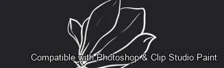 Magnolia Bloom brush 7 of 60 — Photoshop & Clip Studio Paint .abr preview
