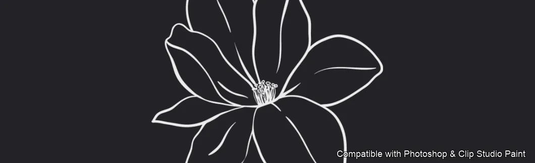 Magnolia Bloom brush 8 of 60 — Photoshop & Clip Studio Paint .abr preview