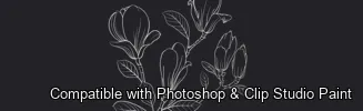 Magnolia Bloom brush 11 of 60 — Photoshop & Clip Studio Paint .abr preview
