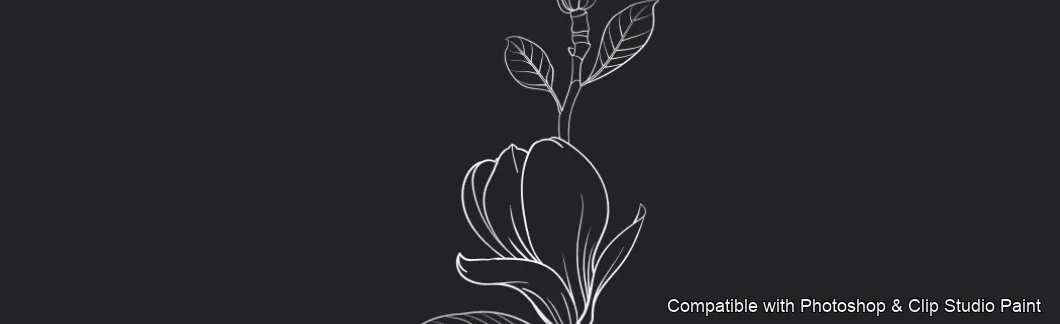 Magnolia Bloom brush 12 of 60 — Photoshop & Clip Studio Paint .abr preview