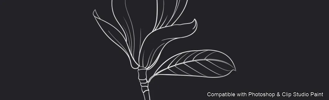 Magnolia Bloom brush 13 of 60 — Photoshop & Clip Studio Paint .abr preview