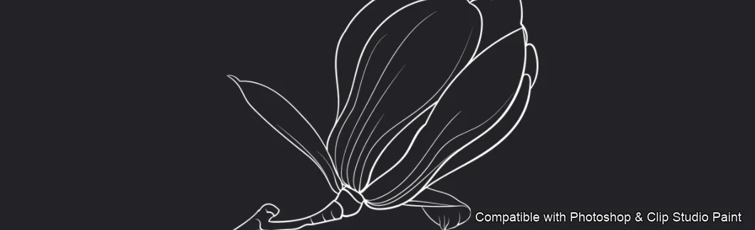 Magnolia Bloom brush 14 of 60 — Photoshop & Clip Studio Paint .abr preview