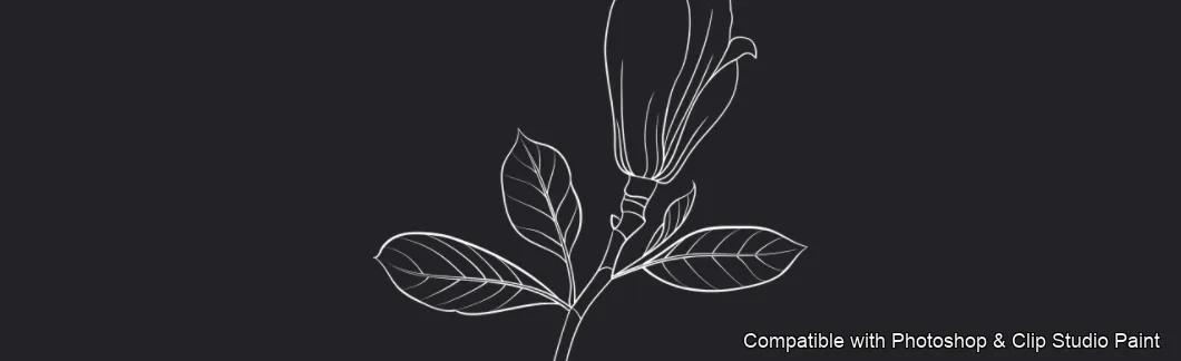 Magnolia Bloom brush 16 of 60 — Photoshop & Clip Studio Paint .abr preview