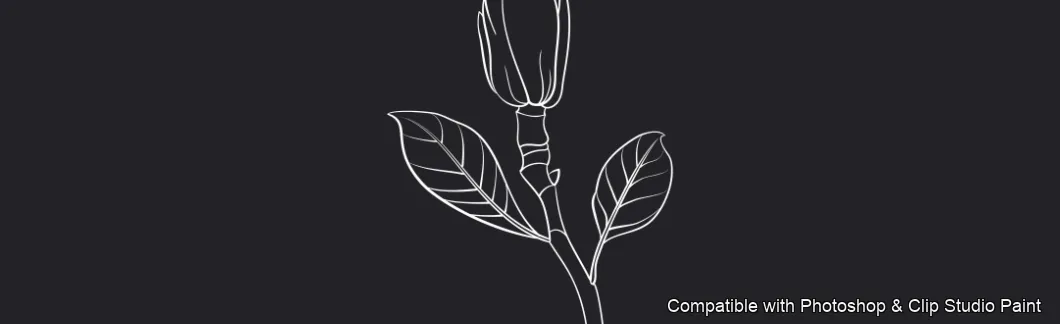 Magnolia Bloom brush 17 of 60 — Photoshop & Clip Studio Paint .abr preview