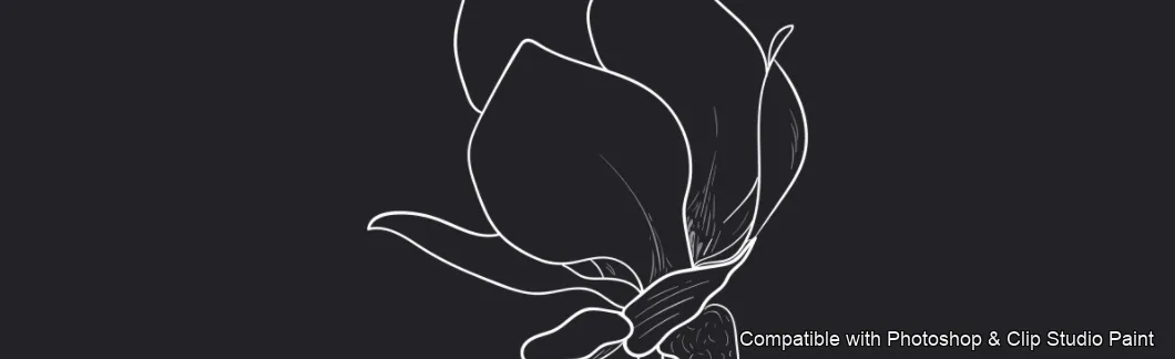 Magnolia Bloom brush 20 of 60 — Photoshop & Clip Studio Paint .abr preview