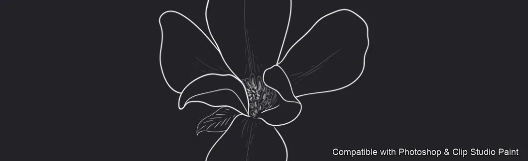 Magnolia Bloom brush 21 of 60 — Photoshop & Clip Studio Paint .abr preview