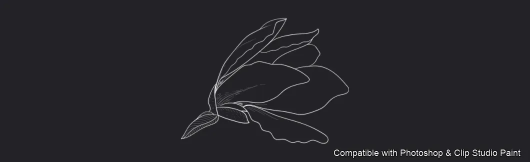Magnolia Bloom brush 24 of 60 — Photoshop & Clip Studio Paint .abr preview