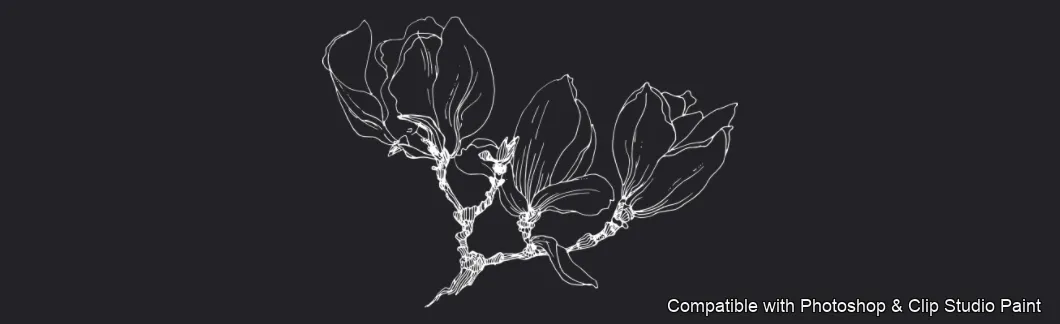 Magnolia Bloom brush 26 of 60 — Photoshop & Clip Studio Paint .abr preview