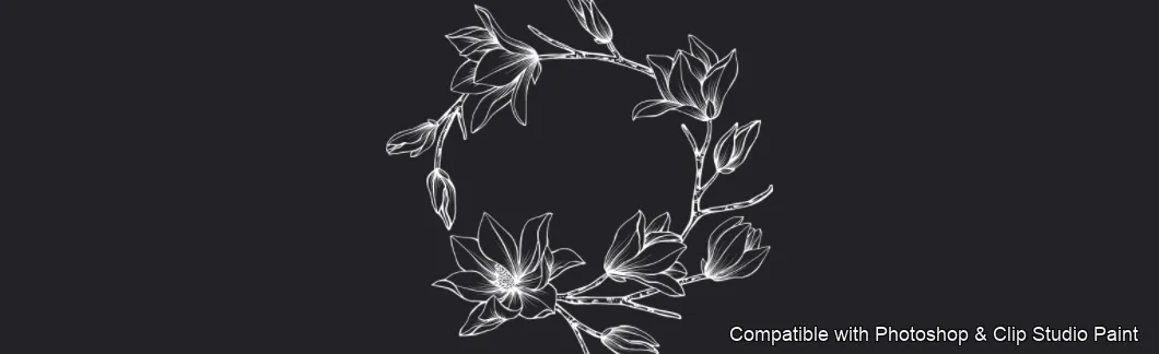Magnolia Bloom brush 31 of 60 — Photoshop & Clip Studio Paint .abr preview
