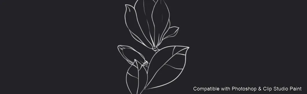 Magnolia Bloom brush 34 of 60 — Photoshop & Clip Studio Paint .abr preview