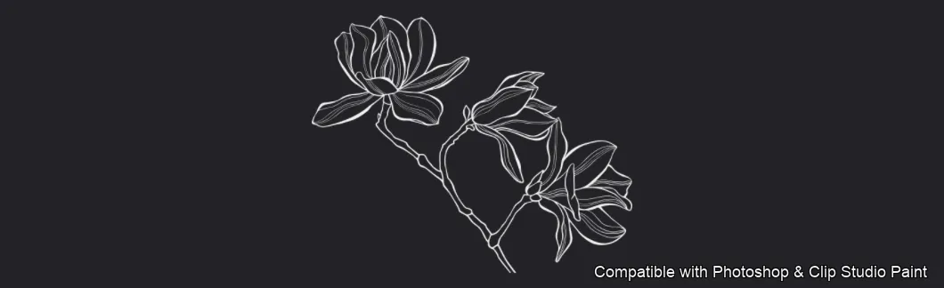 Magnolia Bloom brush 36 of 60 — Photoshop & Clip Studio Paint .abr preview