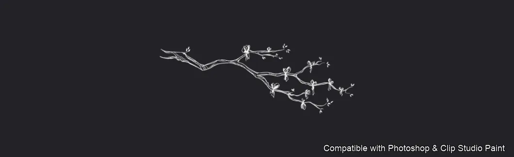 Magnolia Bloom brush 38 of 60 — Photoshop & Clip Studio Paint .abr preview