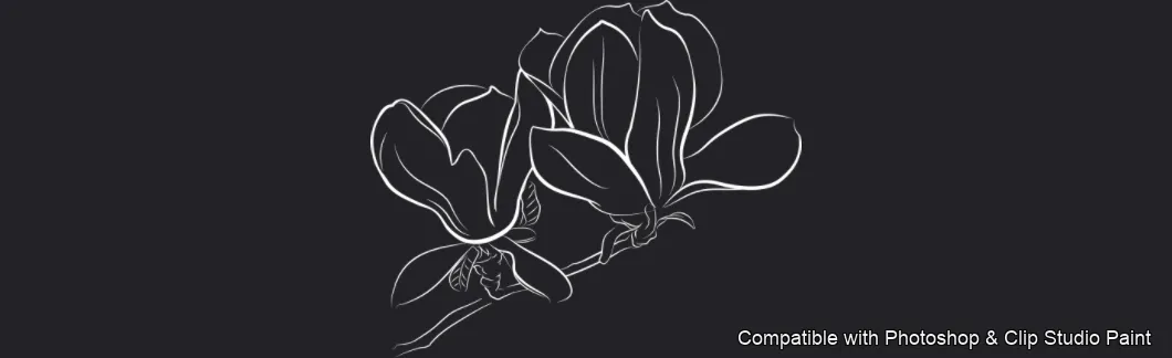Magnolia Bloom brush 39 of 60 — Photoshop & Clip Studio Paint .abr preview