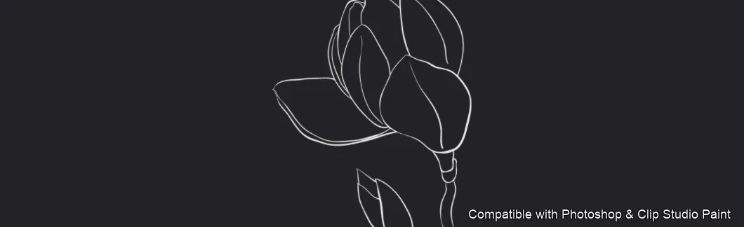 Magnolia Bloom brush 46 of 60 — Photoshop & Clip Studio Paint .abr preview