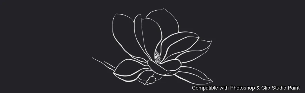 Magnolia Bloom brush 47 of 60 — Photoshop & Clip Studio Paint .abr preview