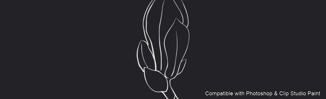 Magnolia Bloom brush 48 of 60 — Photoshop & Clip Studio Paint .abr preview