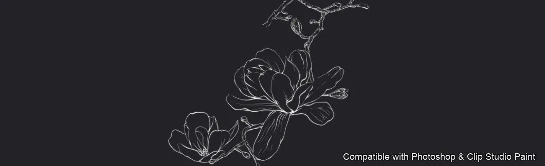 Magnolia Bloom brush 55 of 60 — Photoshop & Clip Studio Paint .abr preview