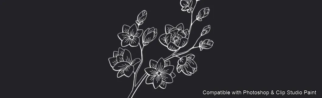 Magnolia Bloom brush 58 of 60 — Photoshop & Clip Studio Paint .abr preview