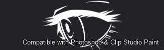 Manga Eye Studio brush 1 of 44 — Photoshop & Clip Studio Paint .abr preview