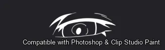 Manga Eye Studio brush 6 of 44 — Photoshop & Clip Studio Paint .abr preview