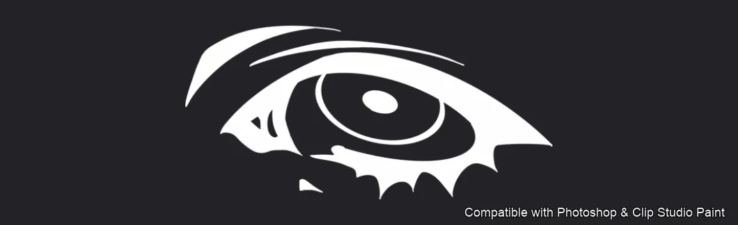 Manga Eye Studio brush 8 of 44 — Photoshop & Clip Studio Paint .abr preview