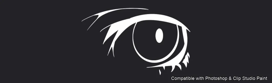 Manga Eye Studio brush 22 of 44 — Photoshop & Clip Studio Paint .abr preview
