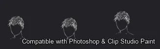 Manga Hair Maker brush 5 of 80 — Photoshop & Clip Studio Paint .abr preview