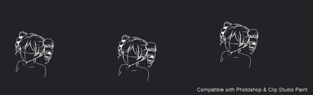Manga Hair Maker brush 20 of 80 — Photoshop & Clip Studio Paint .abr preview