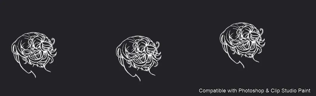 Manga Hair Maker brush 39 of 80 — Photoshop & Clip Studio Paint .abr preview