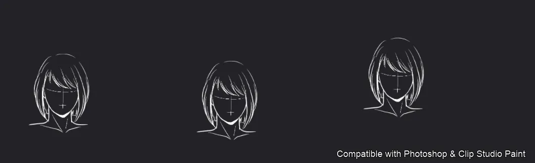 Manga Hair Maker brush 47 of 80 — Photoshop & Clip Studio Paint .abr preview
