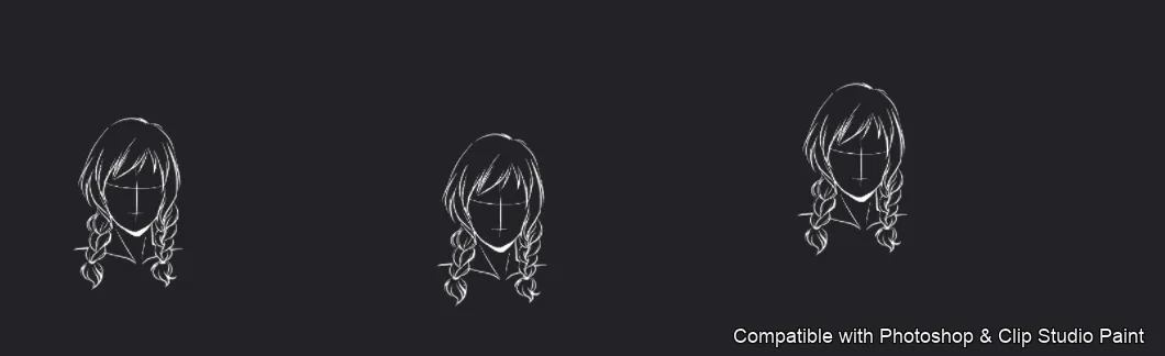 Manga Hair Maker brush 50 of 80 — Photoshop & Clip Studio Paint .abr preview
