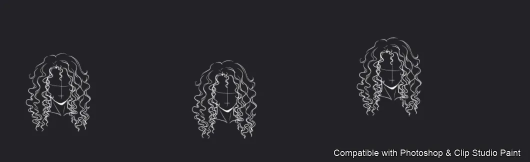 Manga Hair Maker brush 53 of 80 — Photoshop & Clip Studio Paint .abr preview