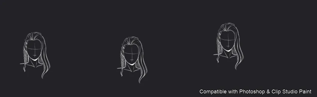 Manga Hair Maker brush 55 of 80 — Photoshop & Clip Studio Paint .abr preview