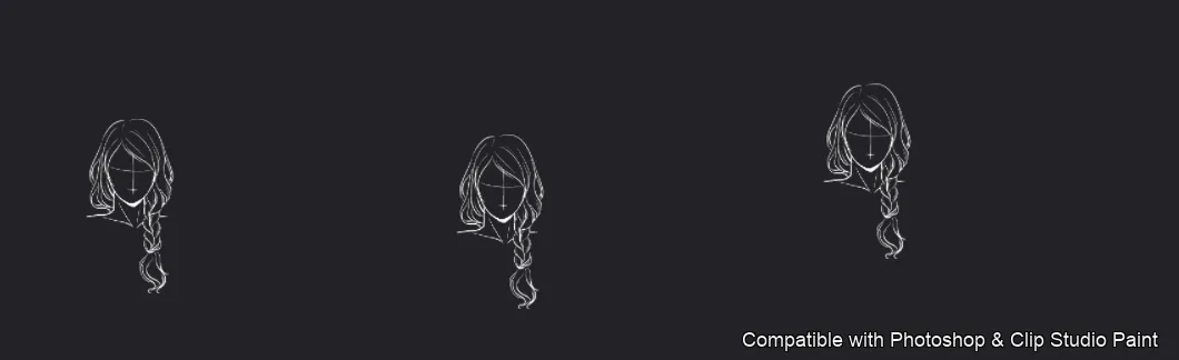 Manga Hair Maker brush 56 of 80 — Photoshop & Clip Studio Paint .abr preview