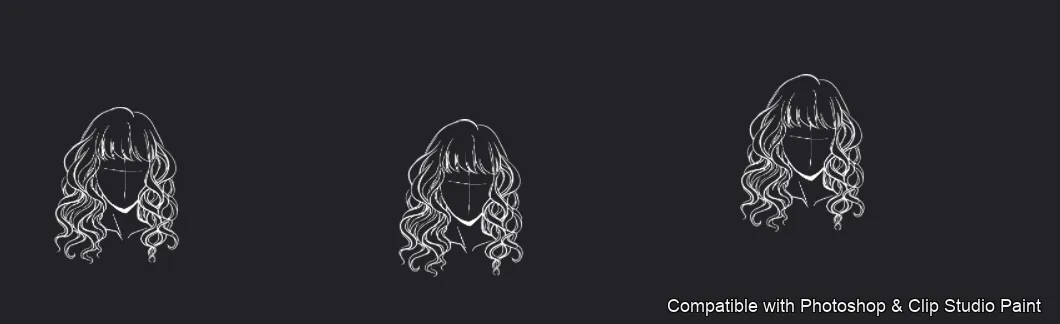 Manga Hair Maker brush 64 of 80 — Photoshop & Clip Studio Paint .abr preview