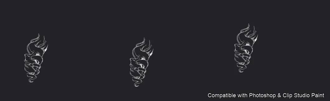 Manga Hair Maker brush 69 of 80 — Photoshop & Clip Studio Paint .abr preview