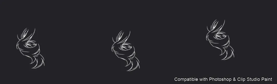 Manga Hair Maker brush 72 of 80 — Photoshop & Clip Studio Paint .abr preview