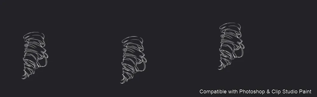 Manga Hair Maker brush 75 of 80 — Photoshop & Clip Studio Paint .abr preview